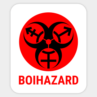 "BOI HAZARD" - Label Style - Red Sticker